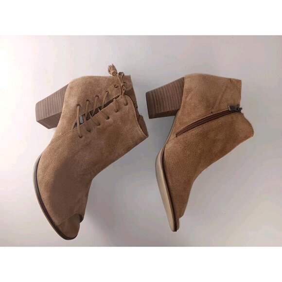 Franco Fortini Women's Brown Suede Zipper Block Heel Boots  Size 10 - Picture 7 of 11